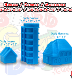 Monopoly Houses, Monopoly Condos, Monopoly Mansions, custom monopoly houses and hotels