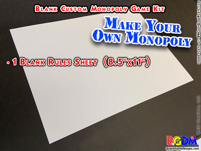 Custom Blank Monopoly Game Kit - Image 12
