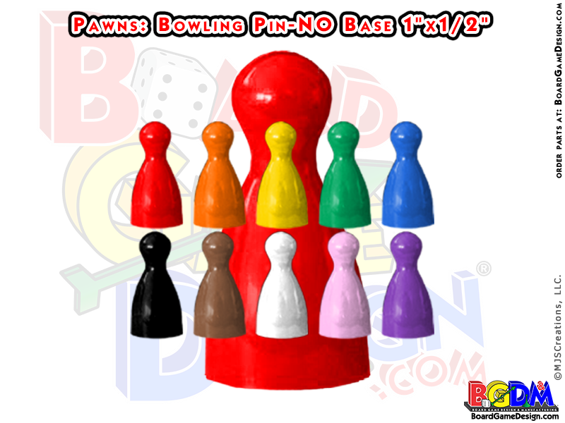 Pawns (Bowling Pin w/NO Base) 10 color set